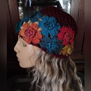 Hand Crafted Crochetted Flower Hat